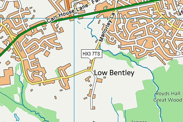 HX3 7TS map - OS VectorMap District (Ordnance Survey)