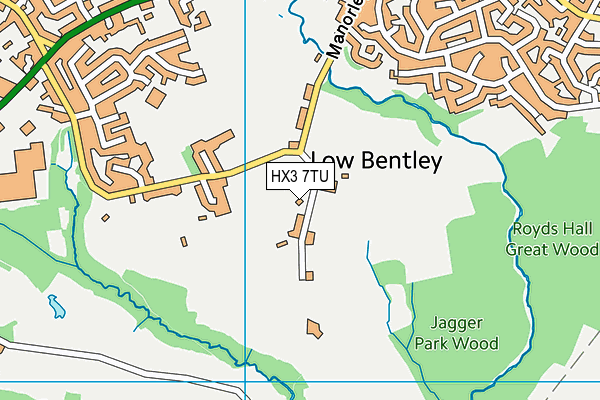 HX3 7TU map - OS VectorMap District (Ordnance Survey)