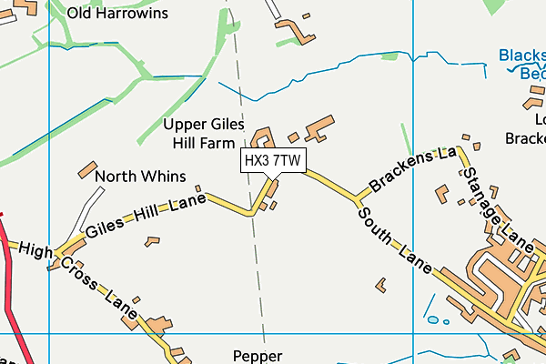 HX3 7TW map - OS VectorMap District (Ordnance Survey)