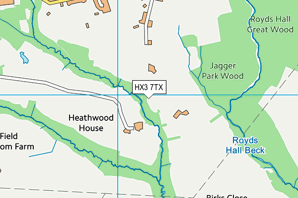 HX3 7TX map - OS VectorMap District (Ordnance Survey)