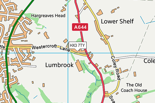 HX3 7TY map - OS VectorMap District (Ordnance Survey)