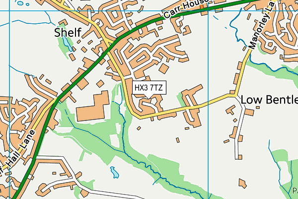 HX3 7TZ map - OS VectorMap District (Ordnance Survey)