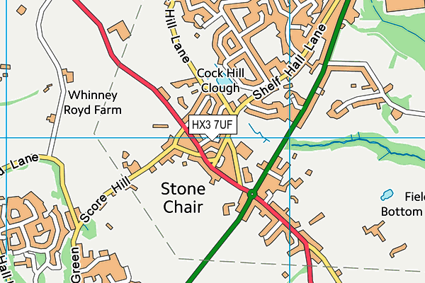 HX3 7UF map - OS VectorMap District (Ordnance Survey)