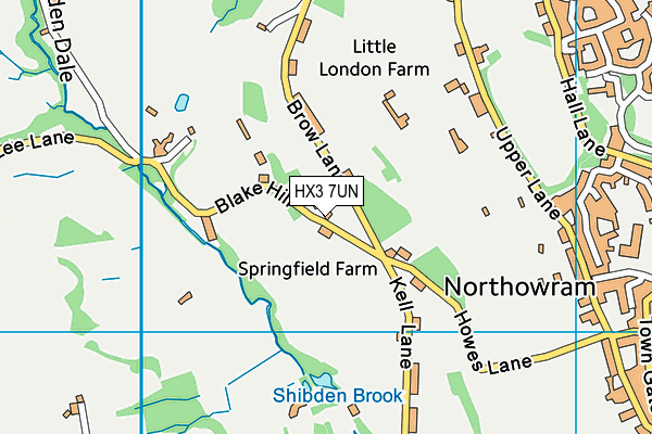 HX3 7UN map - OS VectorMap District (Ordnance Survey)