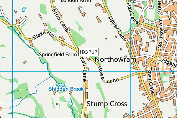 HX3 7UP map - OS VectorMap District (Ordnance Survey)