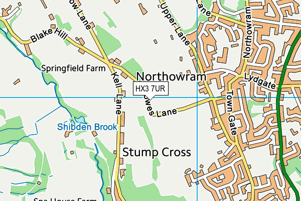 HX3 7UR map - OS VectorMap District (Ordnance Survey)