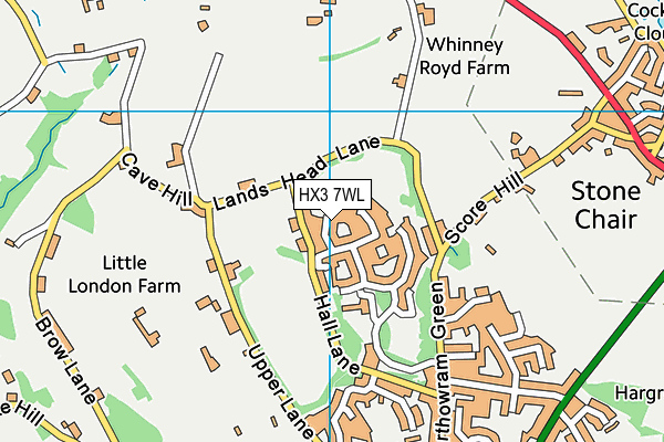 HX3 7WL map - OS VectorMap District (Ordnance Survey)