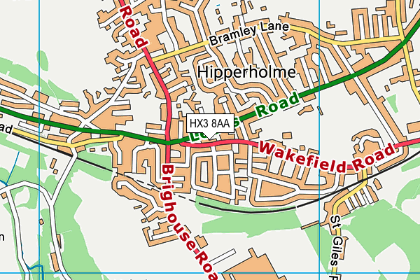 HX3 8AA map - OS VectorMap District (Ordnance Survey)