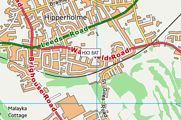 HX3 8AT map - OS VectorMap District (Ordnance Survey)