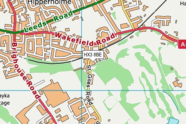 HX3 8BE map - OS VectorMap District (Ordnance Survey)