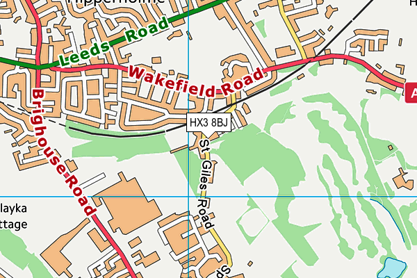 HX3 8BJ map - OS VectorMap District (Ordnance Survey)