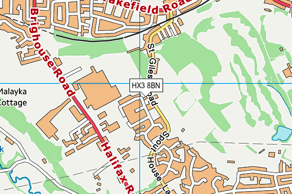 HX3 8BN map - OS VectorMap District (Ordnance Survey)