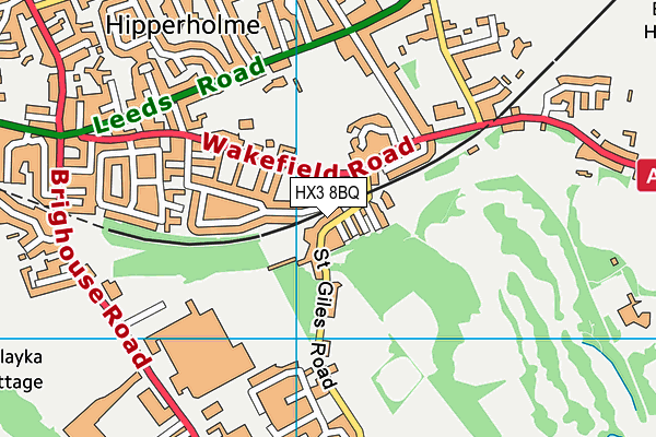 HX3 8BQ map - OS VectorMap District (Ordnance Survey)