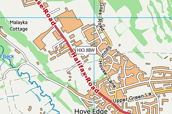 HX3 8BW map - OS VectorMap District (Ordnance Survey)