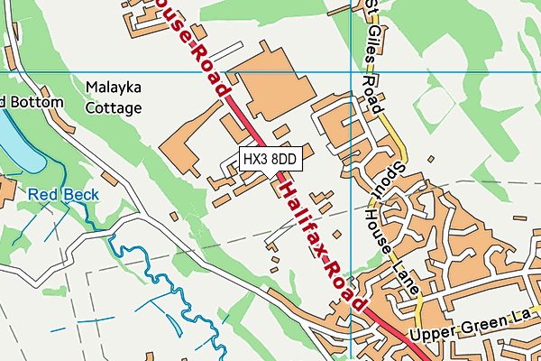 HX3 8DD map - OS VectorMap District (Ordnance Survey)