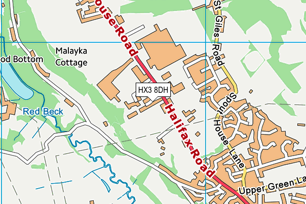 HX3 8DH map - OS VectorMap District (Ordnance Survey)