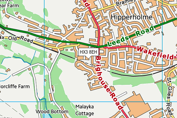 HX3 8EH map - OS VectorMap District (Ordnance Survey)