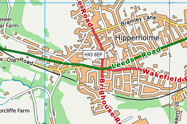 HX3 8EP map - OS VectorMap District (Ordnance Survey)