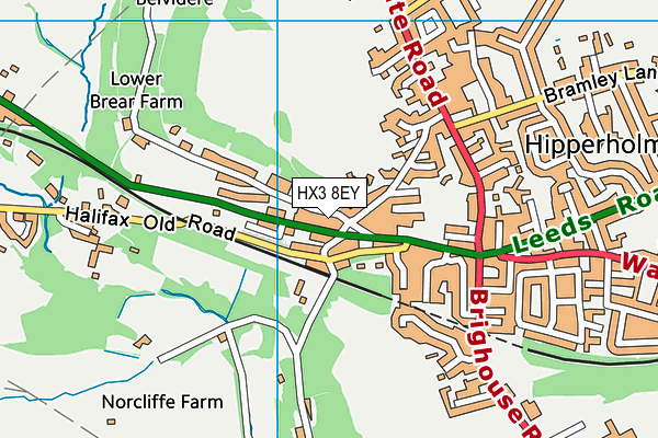 HX3 8EY map - OS VectorMap District (Ordnance Survey)