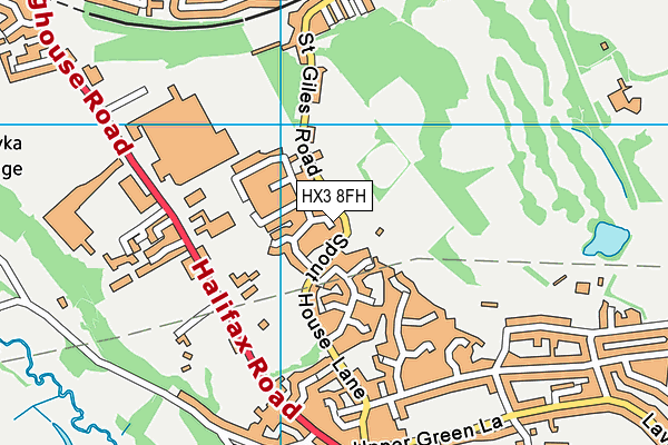 HX3 8FH map - OS VectorMap District (Ordnance Survey)