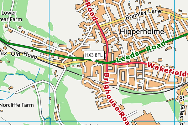 HX3 8FL map - OS VectorMap District (Ordnance Survey)