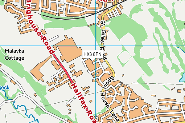 HX3 8FN map - OS VectorMap District (Ordnance Survey)