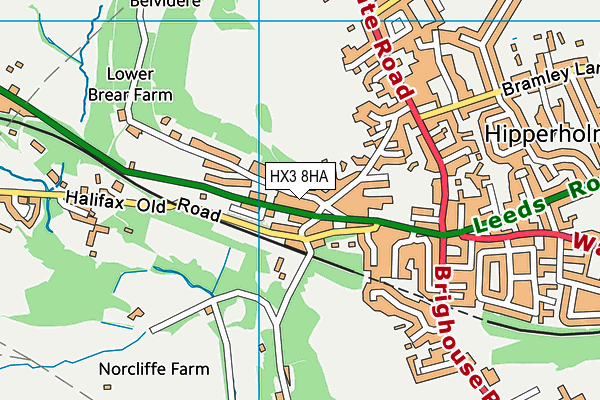 HX3 8HA map - OS VectorMap District (Ordnance Survey)