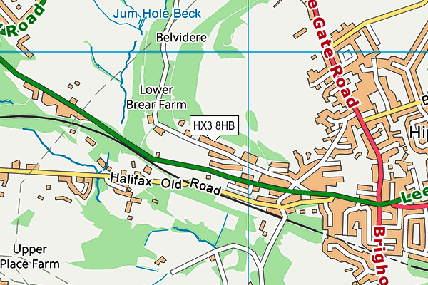 HX3 8HB map - OS VectorMap District (Ordnance Survey)