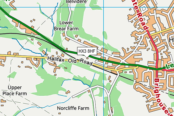 HX3 8HF map - OS VectorMap District (Ordnance Survey)