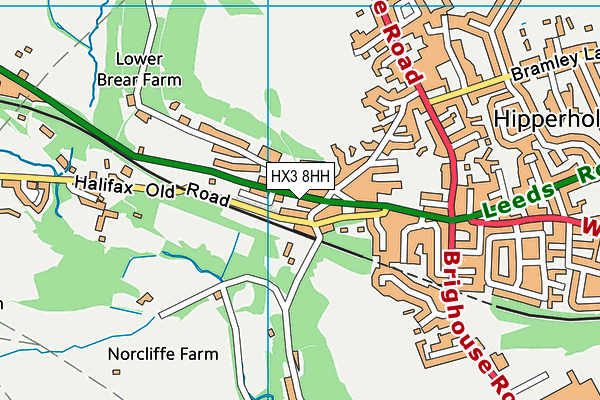 HX3 8HH map - OS VectorMap District (Ordnance Survey)