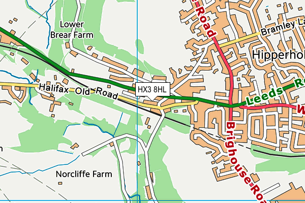 HX3 8HL map - OS VectorMap District (Ordnance Survey)