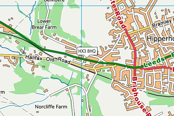 HX3 8HQ map - OS VectorMap District (Ordnance Survey)