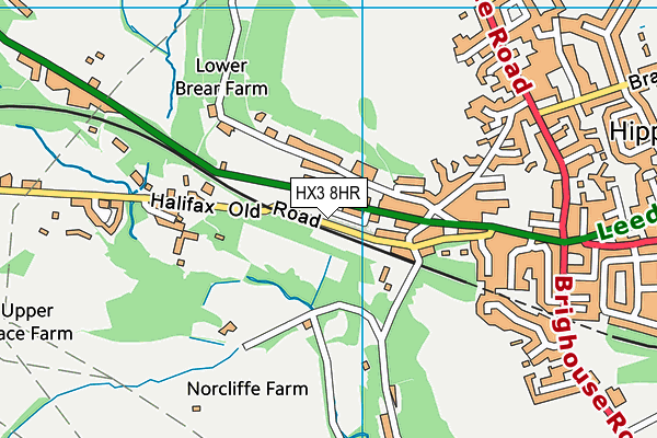 HX3 8HR map - OS VectorMap District (Ordnance Survey)