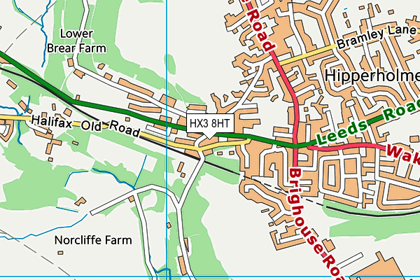 HX3 8HT map - OS VectorMap District (Ordnance Survey)