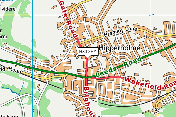 HX3 8HY map - OS VectorMap District (Ordnance Survey)