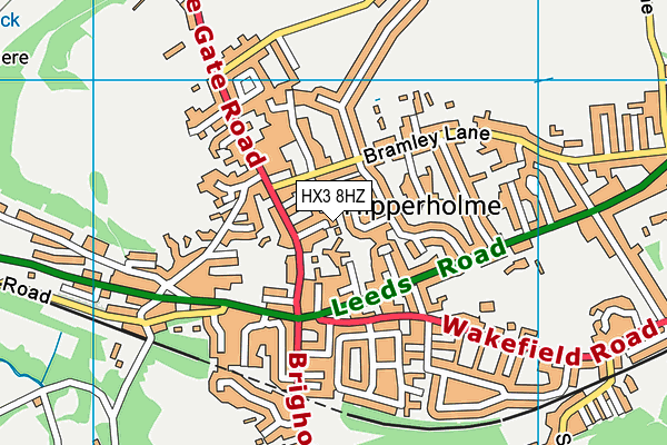 HX3 8HZ map - OS VectorMap District (Ordnance Survey)