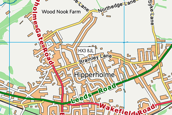 HX3 8JL map - OS VectorMap District (Ordnance Survey)