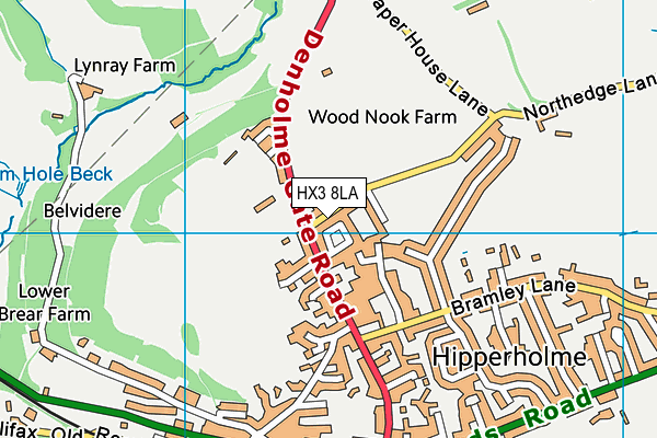 HX3 8LA map - OS VectorMap District (Ordnance Survey)