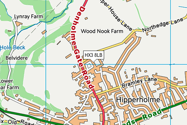 HX3 8LB map - OS VectorMap District (Ordnance Survey)