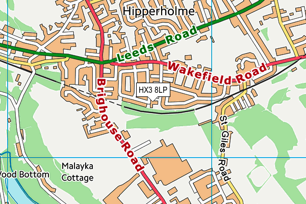 HX3 8LP map - OS VectorMap District (Ordnance Survey)