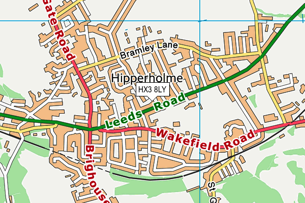 HX3 8LY map - OS VectorMap District (Ordnance Survey)