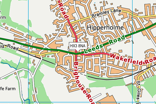 HX3 8NA map - OS VectorMap District (Ordnance Survey)