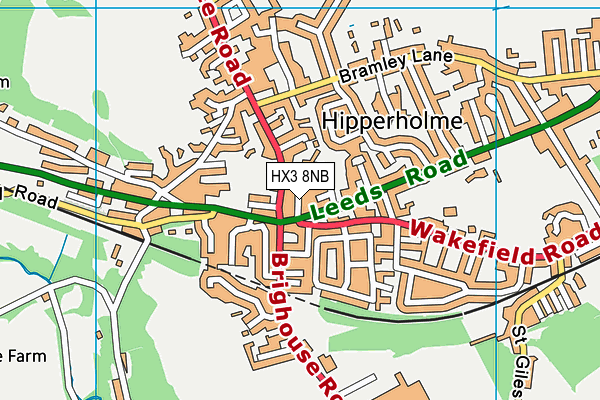 HX3 8NB map - OS VectorMap District (Ordnance Survey)