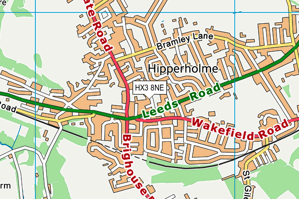 HX3 8NE map - OS VectorMap District (Ordnance Survey)