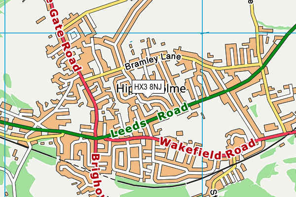 HX3 8NJ map - OS VectorMap District (Ordnance Survey)