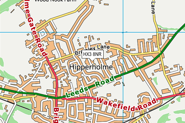 HX3 8NR map - OS VectorMap District (Ordnance Survey)