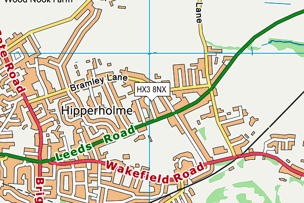 HX3 8NX map - OS VectorMap District (Ordnance Survey)