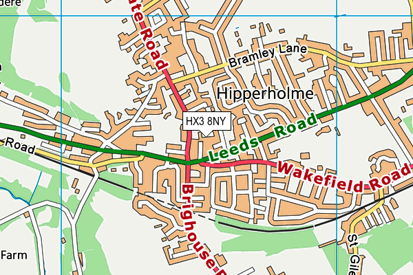 HX3 8NY map - OS VectorMap District (Ordnance Survey)