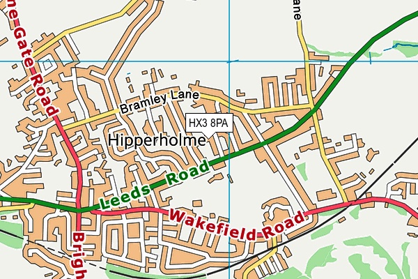 HX3 8PA map - OS VectorMap District (Ordnance Survey)