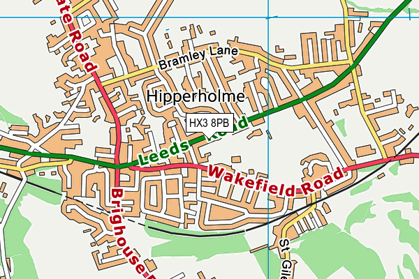 HX3 8PB map - OS VectorMap District (Ordnance Survey)